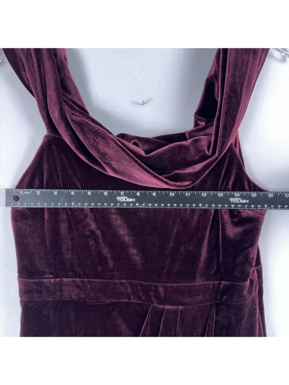 Lulus Dress Size XL Burgundy Velvet Off Shoulder Maxi Sleeveless Formal Gown - Picture 11 of 12